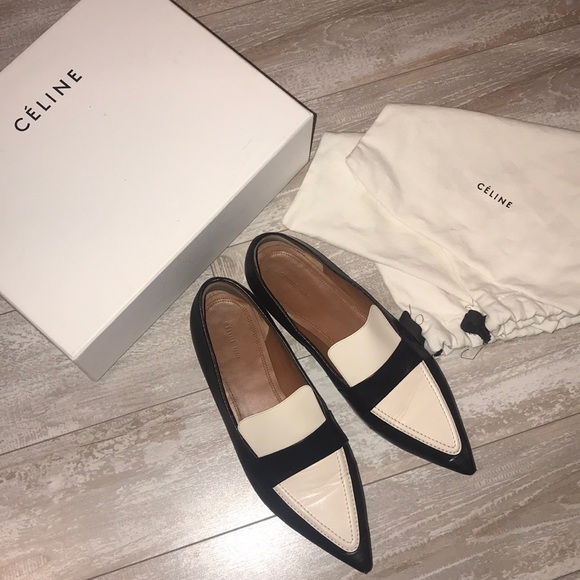 Celine Shoes - CELINE Pointed Leather Loafers